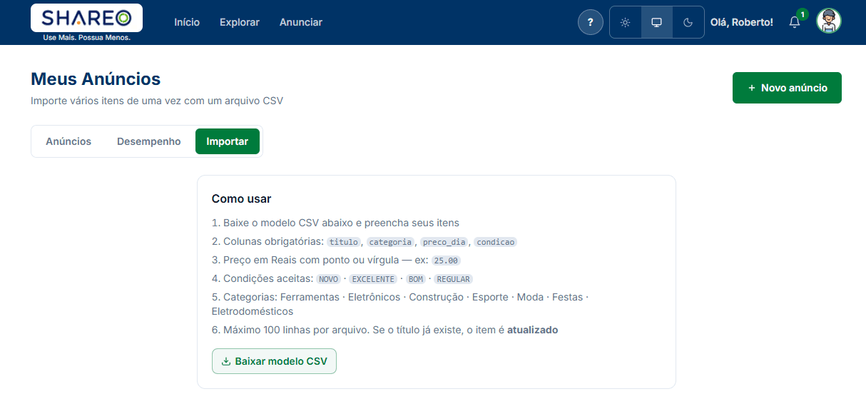 item teste